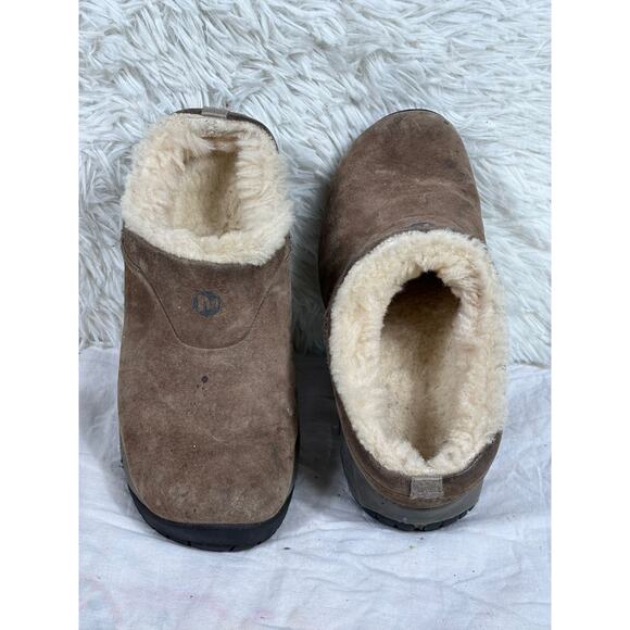 Merrell Encore Ice Bracken Slip On Clog Shoes Brown Suede Leather Women’s Sz 6 - Picture 1 of 8